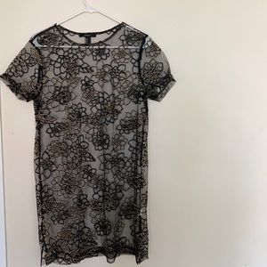 Forever 21 sheer black and gold dress